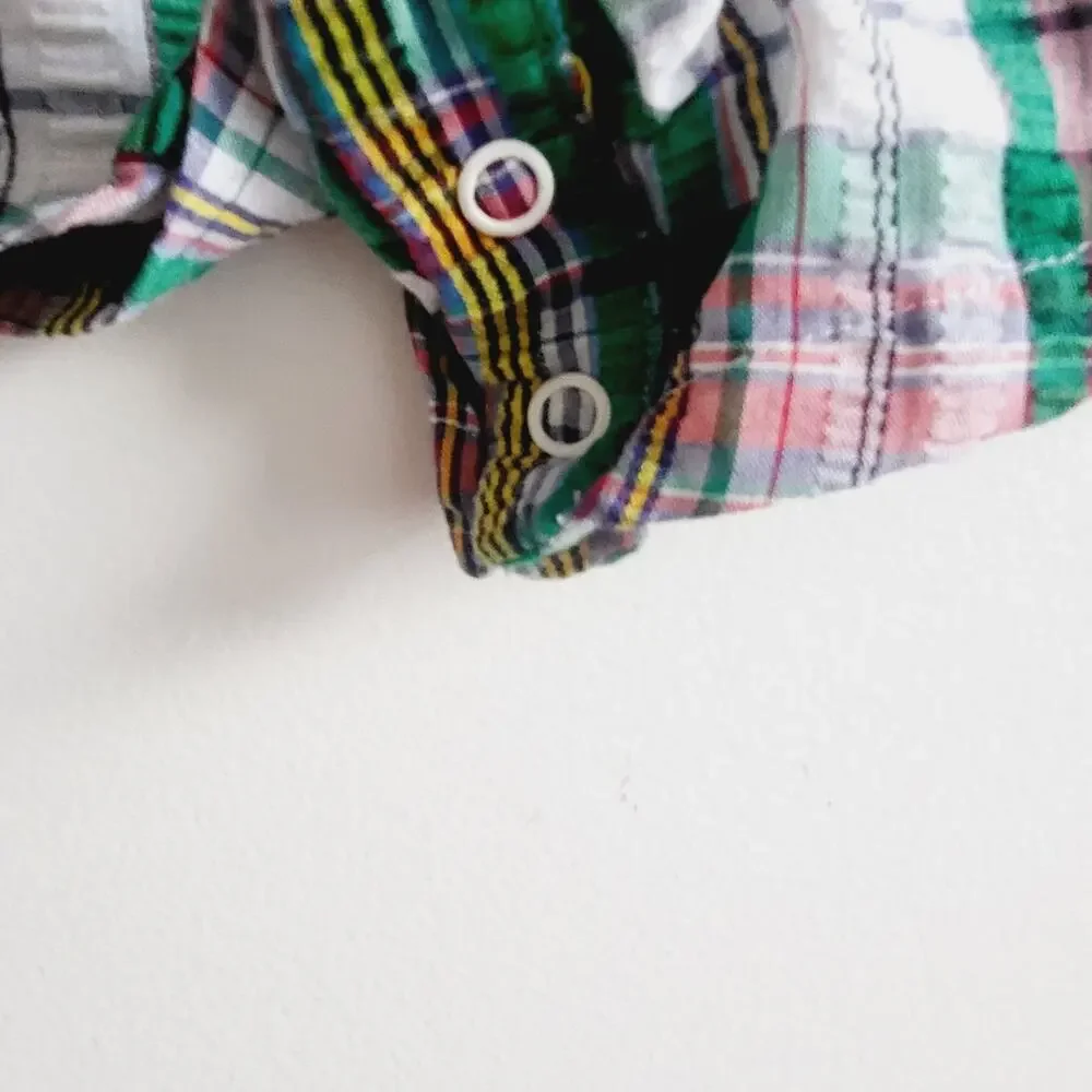Sailboat plaid romper size 3-6M